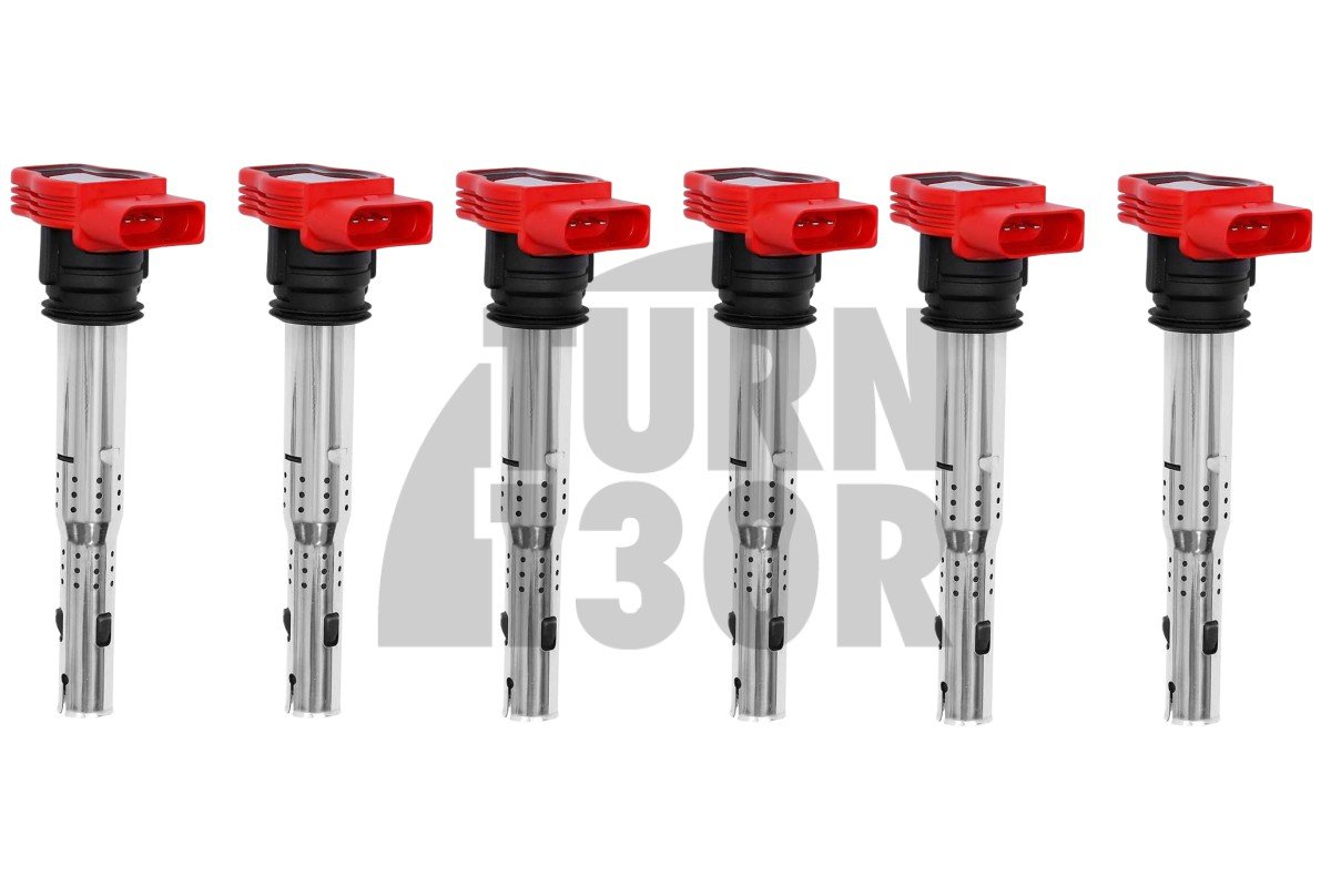 NGK red coil packs designed for Audi RS4/S4 B5 and S4/S5 B8 models, compatible with Audi R8