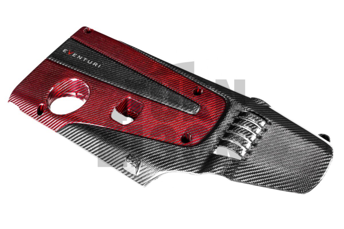 Honda Civic Type R FK2 / FK8 Carbon Fiber / Red Kevlar Engine Cover by Eventuri