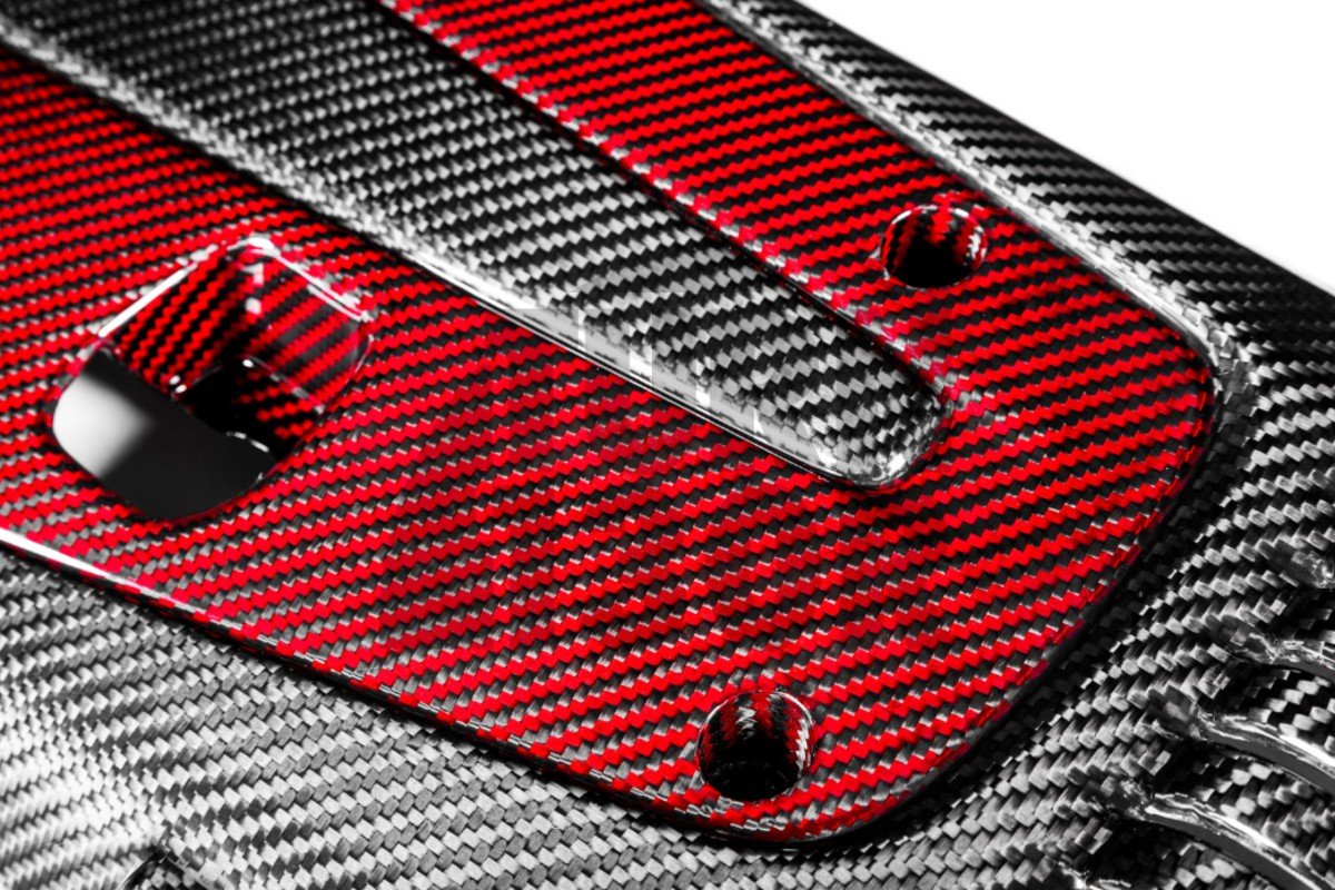 Honda Civic Type R FK2 / FK8 Carbon Fiber / Red Kevlar Engine Cover by Eventuri