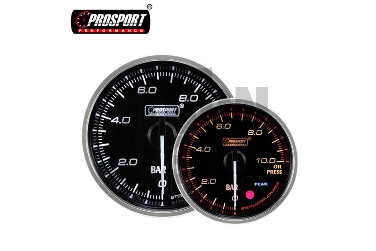52mm Red / White Oil Pressure Gauge Prosport Supreme